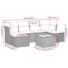 Salon de jardin avec coussins 7 pcs beige résine tressée 