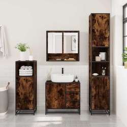 Ensemble meubles salle de bain 4 pcs chêne fumé bois ingénierie 