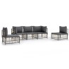 Salon de jardin 5 pcs avec coussins anthracite résine tressée 
