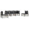 Salon de jardin 5 pcs avec coussins anthracite résine tressée 