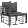 Salon de jardin 5 pcs avec coussins anthracite résine tressée 