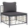 Salon de jardin 5 pcs avec coussins anthracite résine tressée 