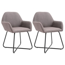 Chaises à manger lot de 2 taupe tissu 