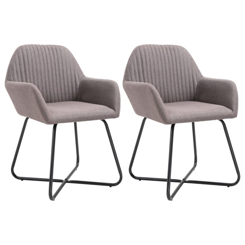 Chaises à manger lot de 2 taupe tissu 