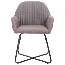 Chaises à manger lot de 2 taupe tissu 