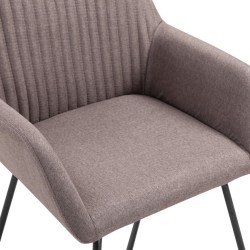 Chaises à manger lot de 2 taupe tissu 