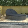 Chaise longue à 2 places avec coussins Résine tressée Gris 