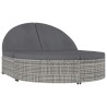 Chaise longue à 2 places avec coussins Résine tressée Gris 