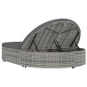 Chaise longue à 2 places avec coussins Résine tressée Gris 