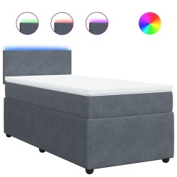 Sommier à lattes de lit avec matelas Gris foncé 100x200 cm 