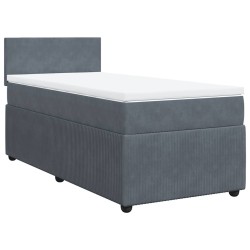 Sommier à lattes de lit avec matelas Gris foncé 100x200 cm 