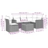 Salon de jardin avec coussins 6 pcs beige résine tressée 