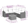 Salon de jardin avec coussins 6 pcs beige résine tressée 