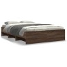Cadre de lit sans matelas chêne marron 135x190 cm 