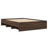 Cadre de lit sans matelas chêne marron 135x190 cm 