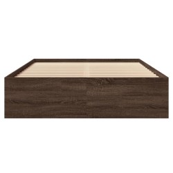 Cadre de lit sans matelas chêne marron 135x190 cm 