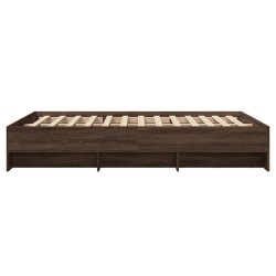 Cadre de lit sans matelas chêne marron 135x190 cm 