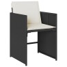Ensemble à manger de jardin coussins 7pcs Noir Résine tressée 