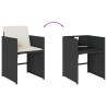 Ensemble à manger de jardin coussins 7pcs Noir Résine tressée 