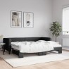 Lit de jour avec lit gigogne et matelas noir 80x200 cm tissu 