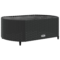 Salon de jardin 6 pcs avec coussins noir résine tressée 