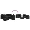 Salon de jardin 6 pcs avec coussins noir résine tressée 