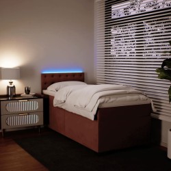 Sommier à lattes de lit avec matelas Rose 100x200 cm Velours 