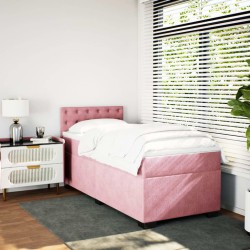 Sommier à lattes de lit avec matelas Rose 100x200 cm Velours 