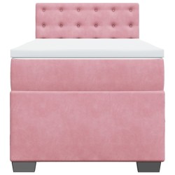 Sommier à lattes de lit avec matelas Rose 100x200 cm Velours 