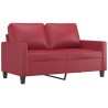 Ensemble de canapés 2 pcs et coussins Rouge bordeaux Similicuir 