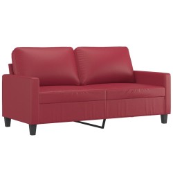 Ensemble de canapés 2 pcs et coussins Rouge bordeaux Similicuir 