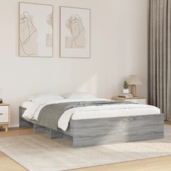 Cadre de lit sans matelas sonoma gris 135x190 cm 