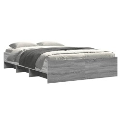 Cadre de lit sans matelas sonoma gris 135x190 cm 