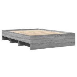 Cadre de lit sans matelas sonoma gris 135x190 cm 