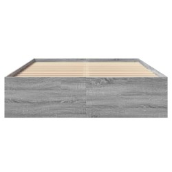 Cadre de lit sans matelas sonoma gris 135x190 cm 