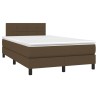 Sommier à lattes de lit et matelas marron foncé 120x190cm tissu 