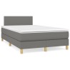 Sommier à lattes de lit avec matelas Gris foncé 120x200cm Tissu 