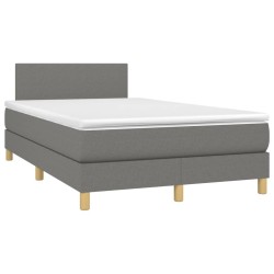 Sommier à lattes de lit avec matelas Gris foncé 120x200cm Tissu 