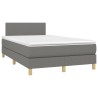 Sommier à lattes de lit avec matelas Gris foncé 120x200cm Tissu 