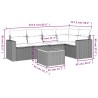 Salon de jardin avec coussins 6 pcs beige résine tressée 