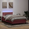 Sommier à lattes de lit avec matelas rose 120x220 cm velours 