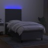 Sommier à lattes de lit et matelas et LED Gris foncé 100x200 cm 