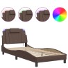 Cadre de lit avec LED sans matelas marron 80x200 cm 