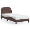 Cadre de lit avec LED sans matelas marron 80x200 cm 