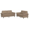 Ensemble de canapés 2 pcs avec coussins Cappuccino Similicuir 
