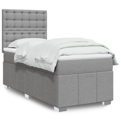 Sommier à lattes de lit avec matelas gris clair 80x200 cm tissu 
