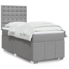 Sommier à lattes de lit avec matelas gris clair 80x200 cm tissu 
