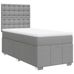 Sommier à lattes de lit avec matelas gris clair 80x200 cm tissu 