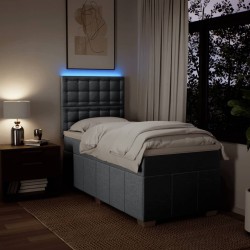 Sommier à lattes de lit avec matelas gris clair 80x200 cm tissu 