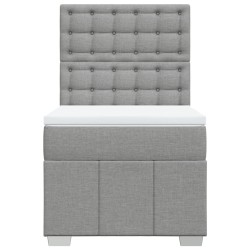 Sommier à lattes de lit avec matelas gris clair 80x200 cm tissu 